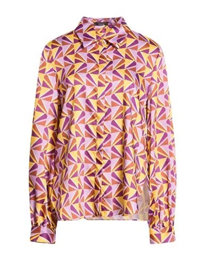Hanita Woman Shirt Yellow Size M Polyester In Multi