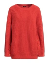 Hanita Woman Sweater Tomato Red Size M Acrylic, Wool, Viscose, Alpaca Wool