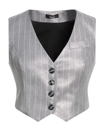 Hanita Woman Tailored Vest Grey Size 4 Polyester, Viscose In Gray