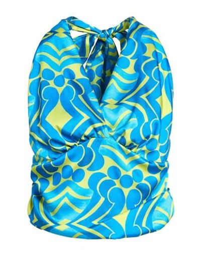 Hanita Woman Top Azure Size L Polyester In Blue