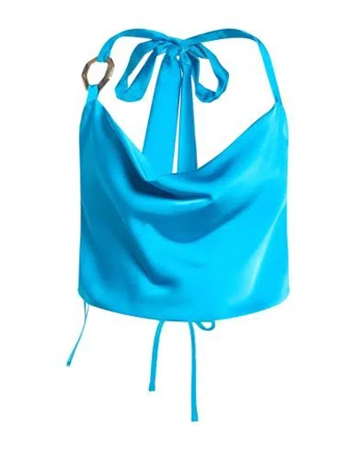 Hanita Woman Top Azure Size S Polyester In Blue