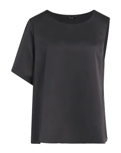 Hanita Woman Top Black Size L Polyester