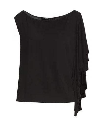 Hanita Woman Top Black Size L Polyester, Elastane In Multi