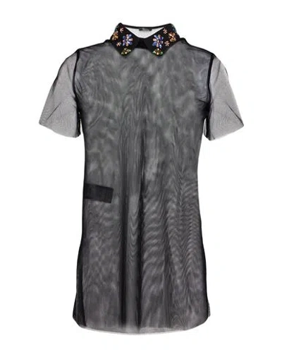 Hanita Woman Top Black Size M Nylon In Gray