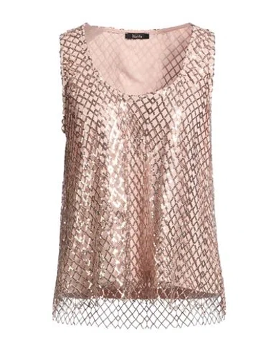 Hanita Woman Top Blush Size L Polyester, Elastane In Pink