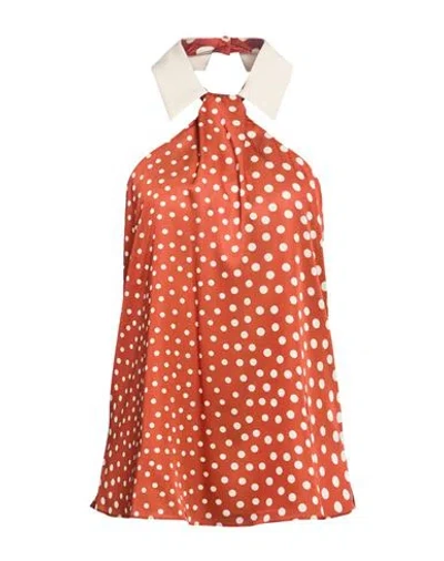 Hanita Woman Top Brick Size M Polyester, Elastane In Multi