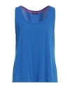 Hanita Woman Top Bright Blue Size L Polyester, Elastane