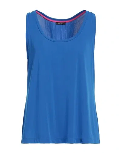 Hanita Woman Top Bright Blue Size L Polyester, Elastane