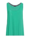 Hanita Woman Top Green Size Xl Polyester, Elastane