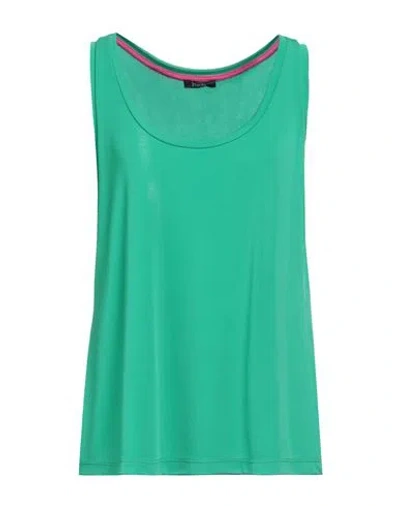 Hanita Woman Top Green Size Xl Polyester, Elastane