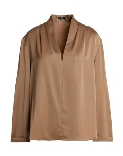 Hanita Woman Top Light Brown Size Xl Polyester, Viscose, Elastane