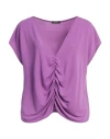 Hanita Woman Top Lilac Size L Polyester, Elastane In Purple