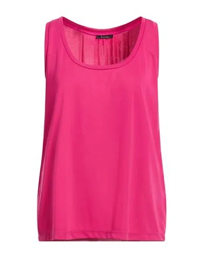 Hanita Woman Top Magenta Size L Polyester, Elastane In Pink