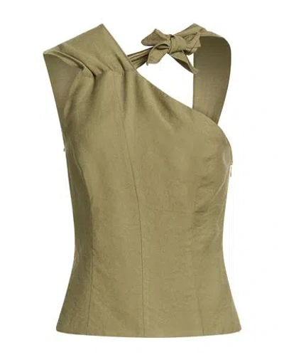 Hanita Woman Top Military Green Size M Viscose, Nylon