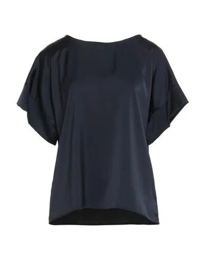 Hanita Woman Top Navy Size S/m Polyester, Recycled Polyester In Black