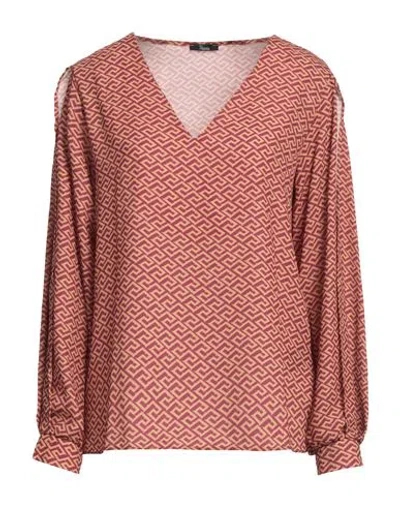 Hanita Woman Top Plum Size L Polyester In Purple