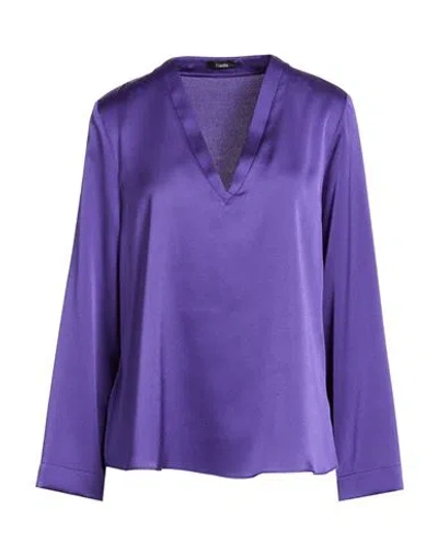 Hanita Woman Top Purple Size L Polyester