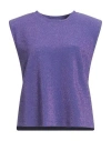 Hanita Woman Top Purple Size M Polyester, Viscose, Nylon, Elastane
