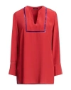 HANITA HANITA WOMAN TOP RED SIZE S ACETATE, SILK