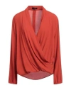 Hanita Woman Top Rust Size Xs Viscose In Red