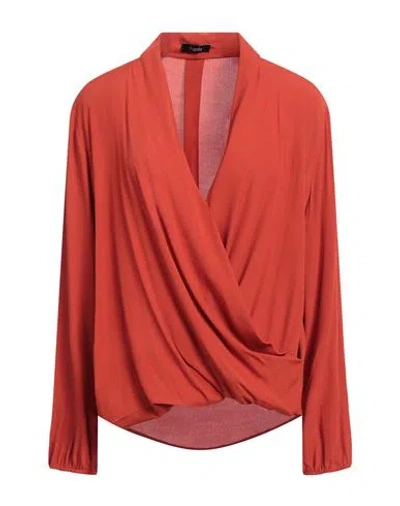 Hanita Woman Top Rust Size Xs Viscose In Red