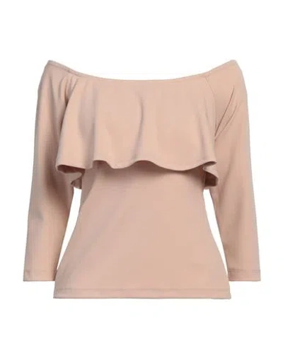 Hanita Woman Top Sand Size S Polyester, Elastane In Beige
