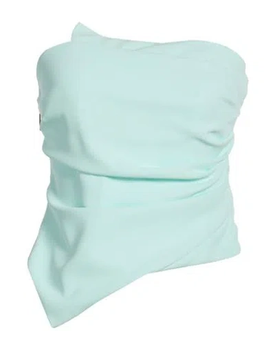 Hanita Woman Top Sky Blue Size M Polyester, Elastane