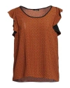 Hanita Woman Blouse Tan Size Xxl Polyester In Brown