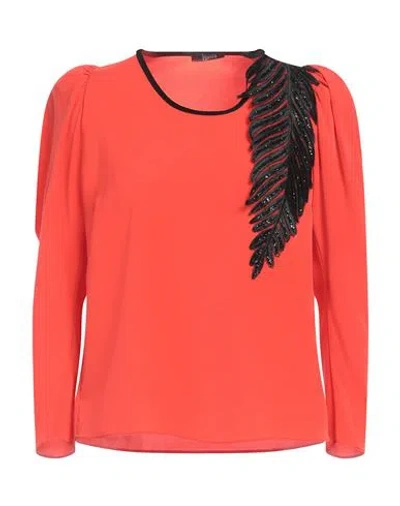 Hanita Woman Top Tomato Red Size S Polyester