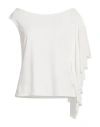 Hanita Woman Top White Size M Polyester, Elastane In Multi