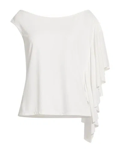 Hanita Woman Top White Size M Polyester, Elastane In Multi