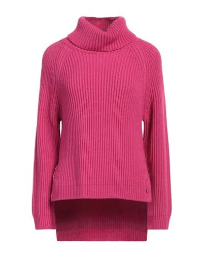 Hanita Woman Turtleneck Fuchsia Size S Wool, Acrylic In Pink