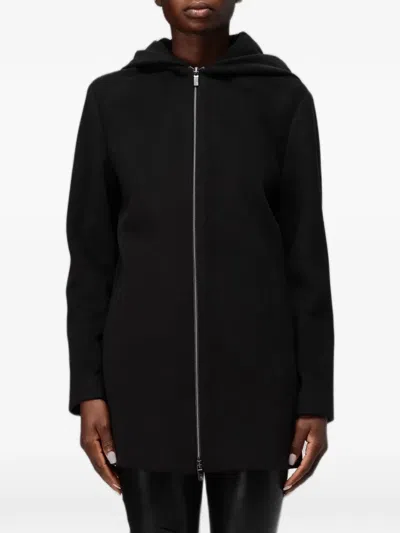 Hanita Zip-up Hooded Coat In Black