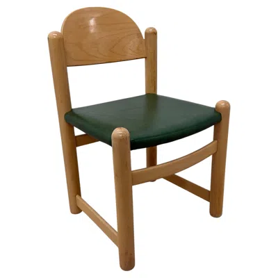 Pre-owned Hank Loewenstein Green Naugahyde And Oak Frame "padova" Dining Or Side Chair