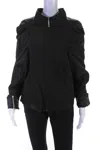 Hankim Womens Multi Panelled High Neck Sateen Full Zip Jacket Black In Black