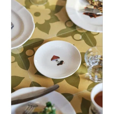 Hankook 1943 Thibaud Herem Objet 5" Plate (red Mushroom) In White