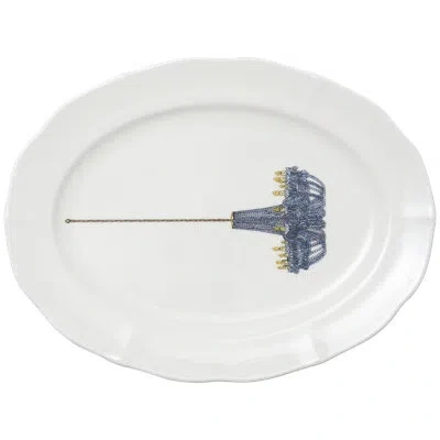Hankook 1943 Thibaud Herem Objet Oval Platter (crystal Chandelier) In White