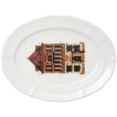 Hankook 1943 Thibaud Herem Objet Oval Platter (village) In White