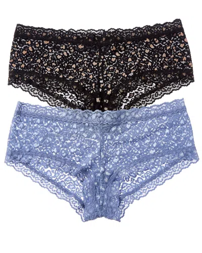 Hanky Panky 2pk Crossdyed Leopard Boyshort In Multi