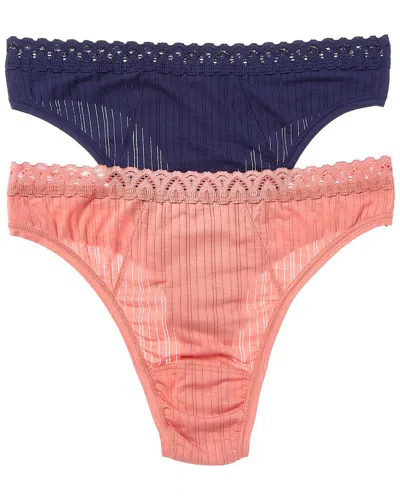 Hanky Panky 2pk High-cut Thong In Multi