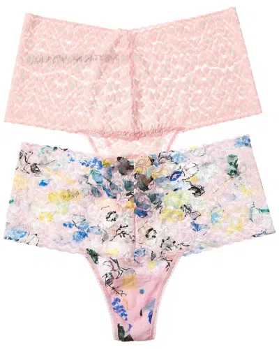 Hanky Panky 2pk Printed Retro Thong In Pink