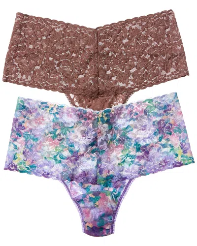 Hanky Panky 2pk Printed Retro Thong In Multi