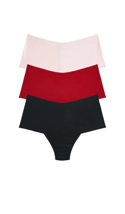 Hanky Panky 3 High Rise Thongs In Multi