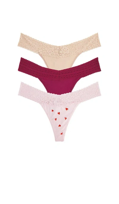 Hanky Panky 3 Original Rise Thongs In Multi