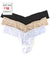 Hanky Panky 3 Pack Low Rise Thongs In Multi
