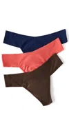 Hanky Panky 3 Pack Natural Rise Thongs Mcob In Mcob