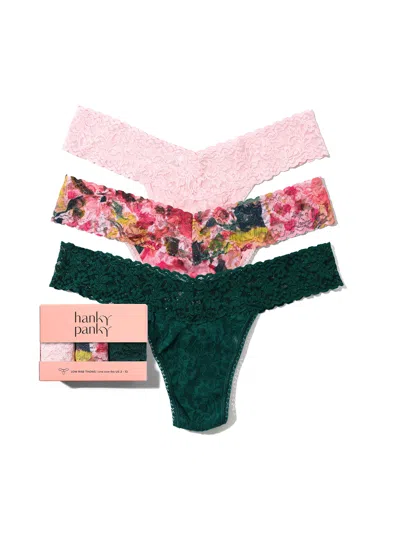 Hanky Panky 3 Pack Signature Lace® Low Rise Thongs Bliss