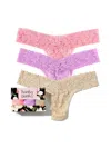 Hanky Panky 3 Pack Signature Lace® Low Rise Thongs In Printed Box