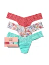 Hanky Panky 3 Pack Signature Lace® Low Rise Thongs Sea You Later