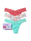 Hanky Panky 3 Pack Signature Lace® Original Rise Thongs Sea You Later